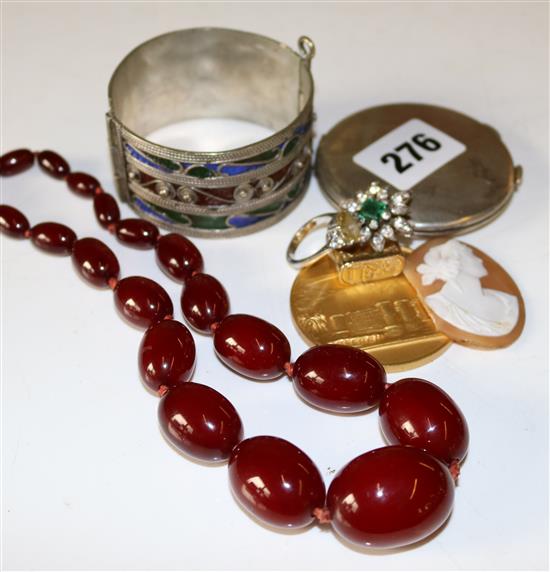 Cherry amber & costume jewellery